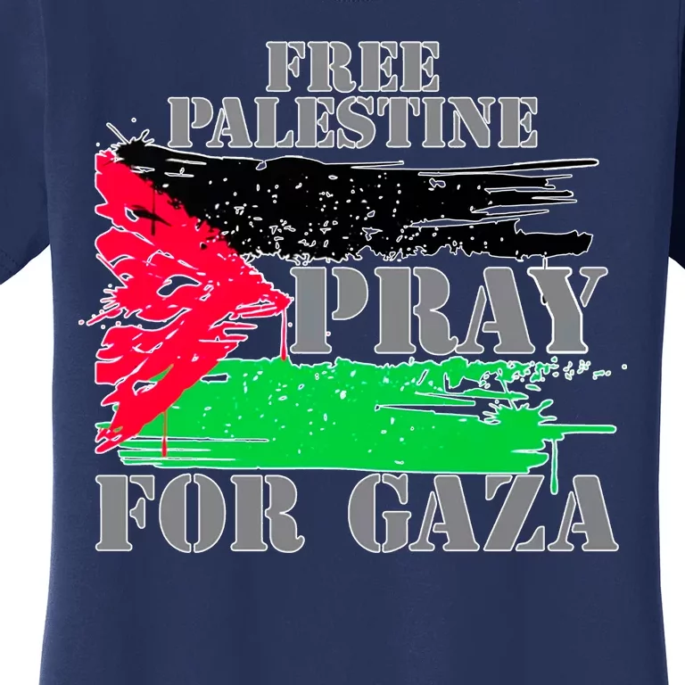 Free Palestine Pray For Gaza Palestinian Flag Women's T-Shirt