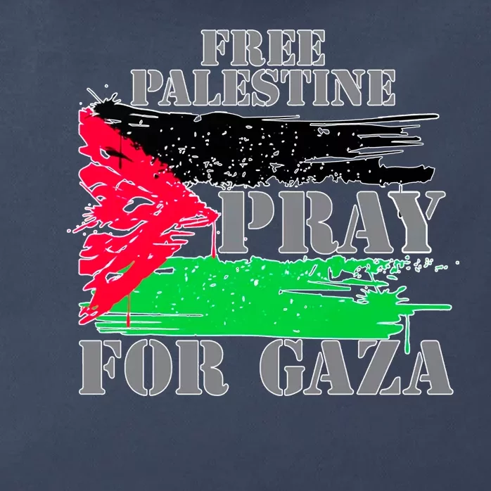 Free Palestine Pray For Gaza Palestinian Flag Zip Tote Bag