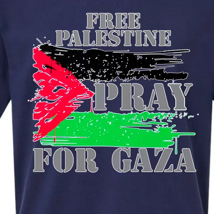 Free Palestine Pray For Gaza Palestinian Flag Sueded Cloud Jersey T-Shirt