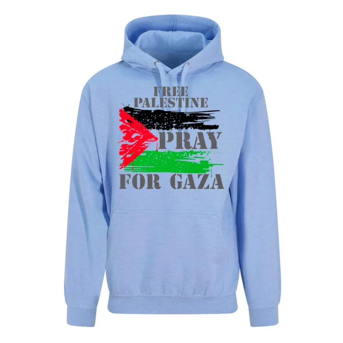 Free Palestine Pray For Gaza Palestinian Flag Unisex Surf Hoodie