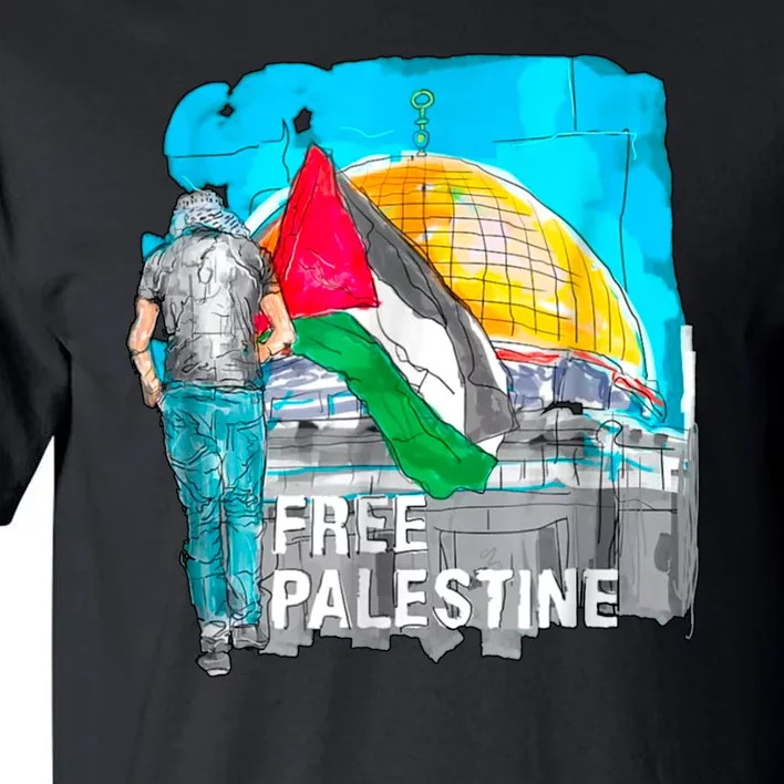 Free Palestine Save Gaza Ilustraion Tall T-Shirt