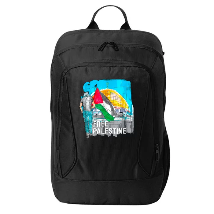 Free Palestine Save Gaza Ilustraion City Backpack