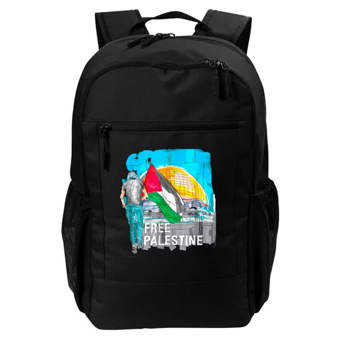 Free Palestine Save Gaza Ilustraion Daily Commute Backpack