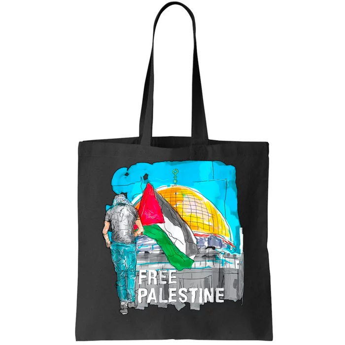 Free Palestine Save Gaza Ilustraion Tote Bag