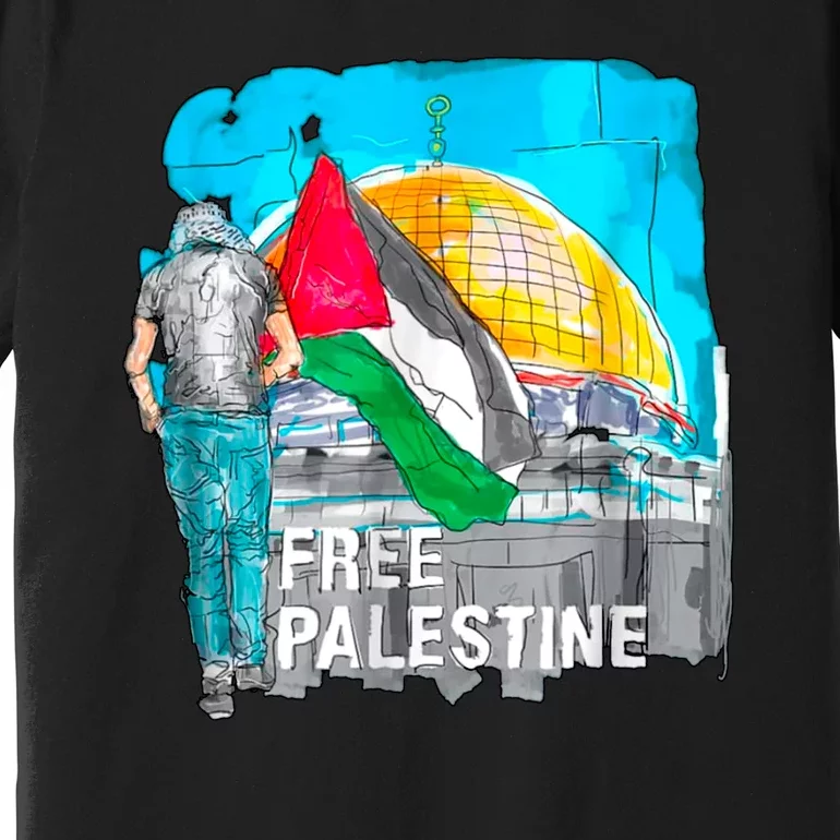 Free Palestine Save Gaza Ilustraion Premium T-Shirt