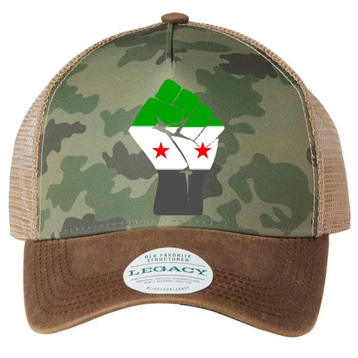 Free Syria Revolution Fist Flag Legacy Tie Dye Trucker Hat