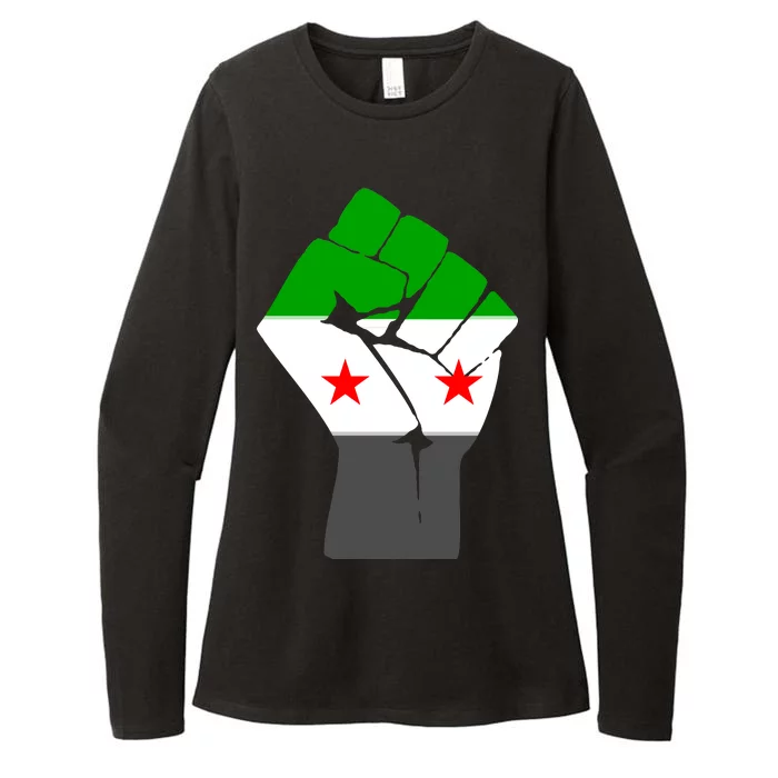 Free Syria Revolution Fist Flag Womens CVC Long Sleeve Shirt