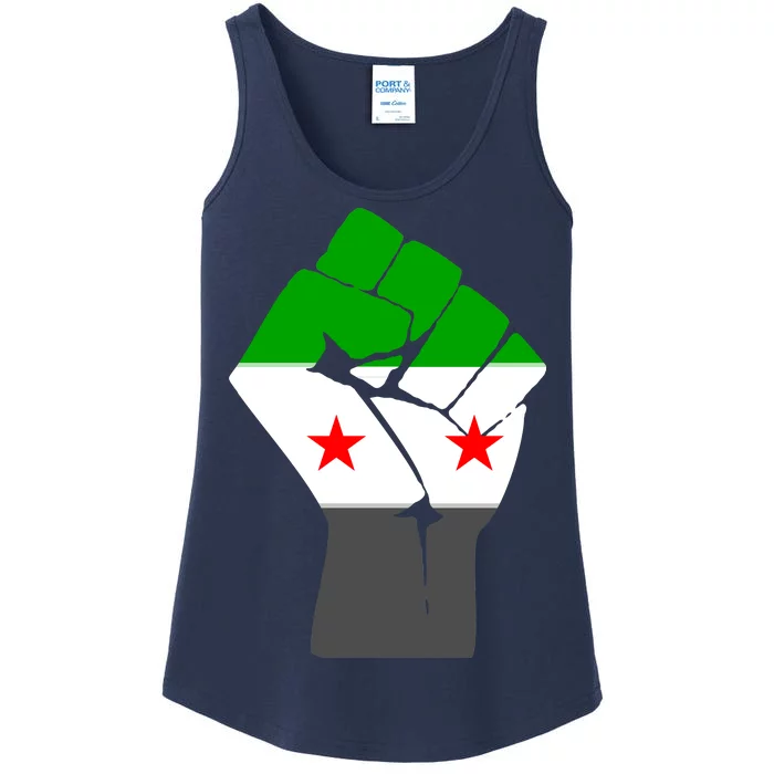 Free Syria Revolution Fist Flag Ladies Essential Tank