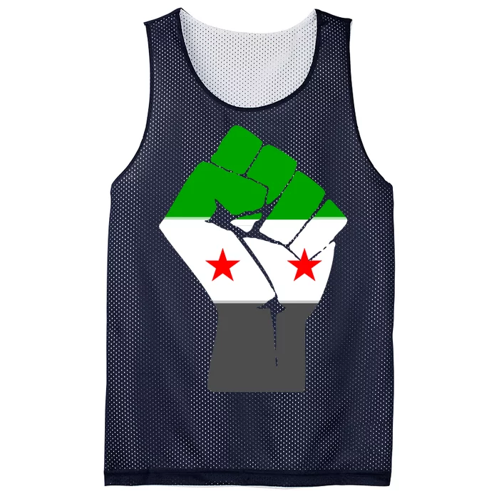 Free Syria Revolution Fist Flag Mesh Reversible Basketball Jersey Tank