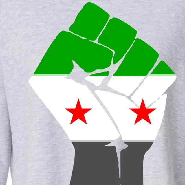 Free Syria Revolution Fist Flag Cropped Pullover Crew