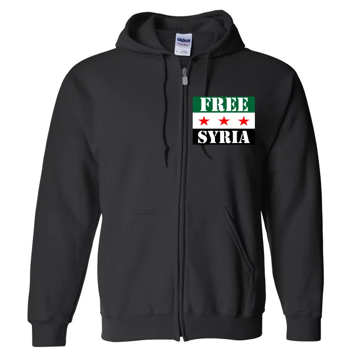 Free Syria Syrian Anti War Protest Strikes Full Zip Hoodie