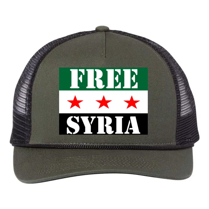 Free Syria Syrian Anti War Protest Strikes Retro Rope Trucker Hat Cap