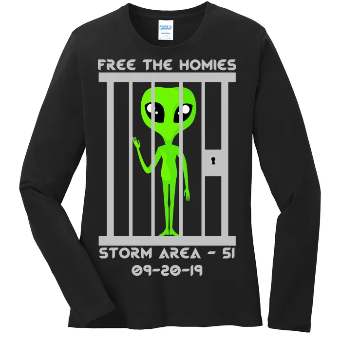 Free The Aliens Storm Area 51 Ladies Long Sleeve Shirt