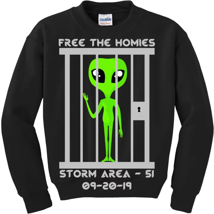 Free The Aliens Storm Area 51 Kids Sweatshirt