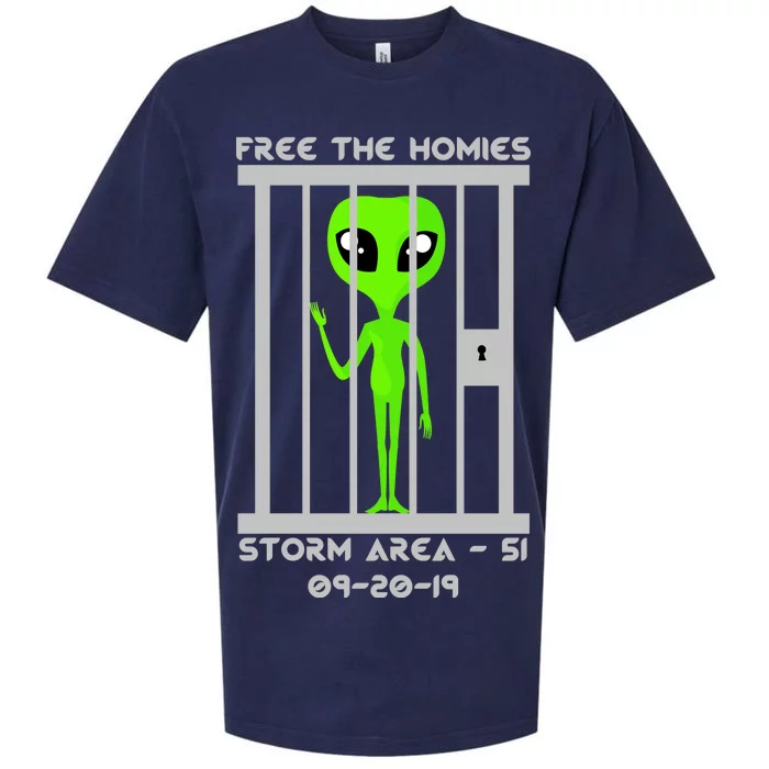 Free The Aliens Storm Area 51 Sueded Cloud Jersey T-Shirt