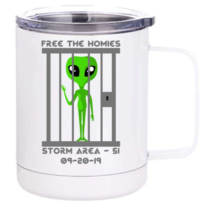 Free The Aliens Storm Area 51 Front & Back 12oz Stainless Steel Tumbler Cup