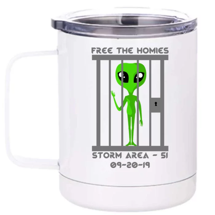 Free The Aliens Storm Area 51 Front & Back 12oz Stainless Steel Tumbler Cup