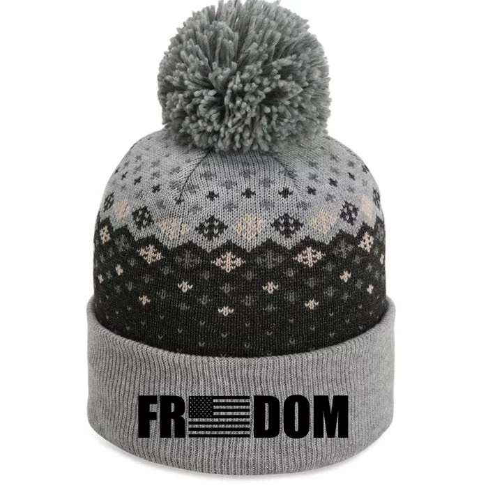 Freedom American Flag The Baniff Cuffed Pom Beanie