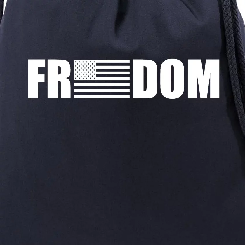 Freedom American Flag Drawstring Bag