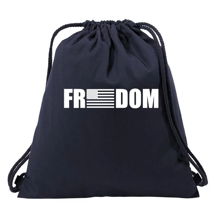 Freedom American Flag Drawstring Bag