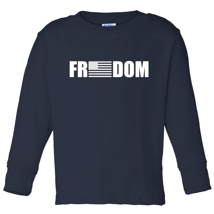 Freedom American Flag Toddler Long Sleeve Shirt