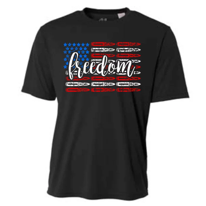 Freedom Bullet USA American Flag Cooling Performance Crew T-Shirt