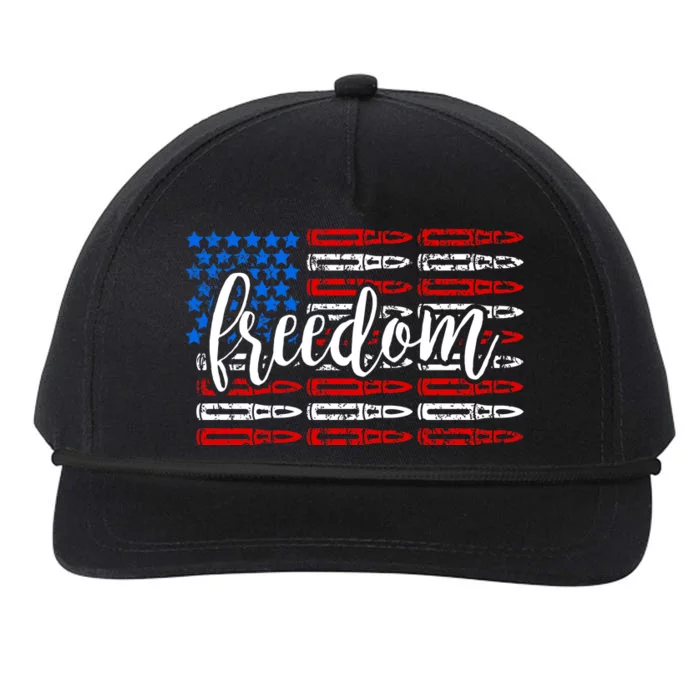 Freedom Bullet USA American Flag Snapback Five-Panel Rope Hat