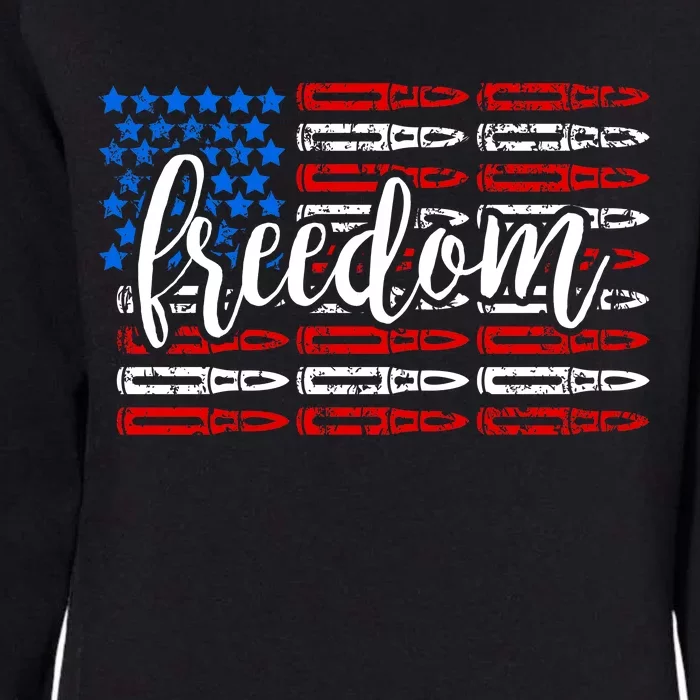 Freedom Bullet USA American Flag Womens California Wash Sweatshirt