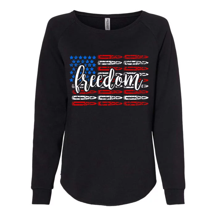 Freedom Bullet USA American Flag Womens California Wash Sweatshirt