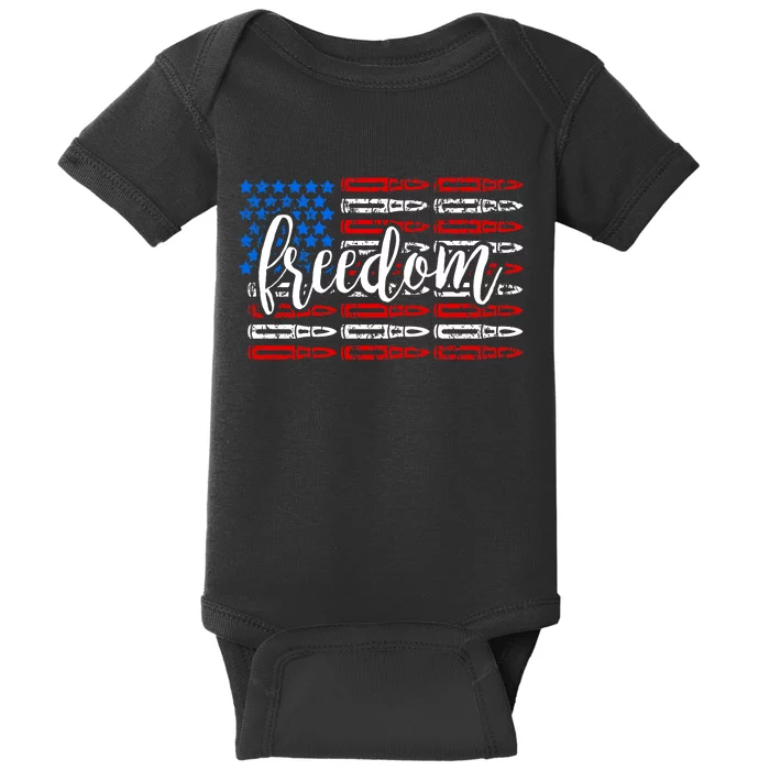 Freedom Bullet USA American Flag Baby Bodysuit