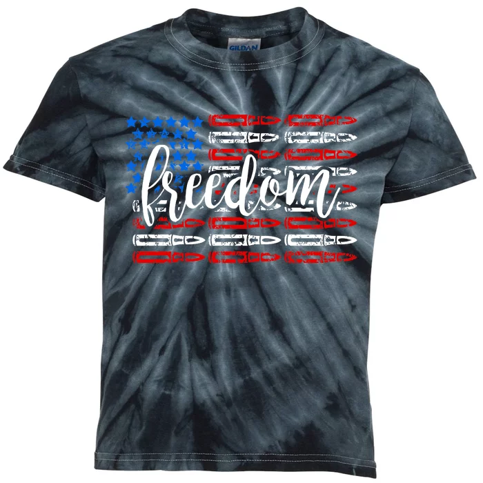 Freedom Bullet USA American Flag Kids Tie-Dye T-Shirt