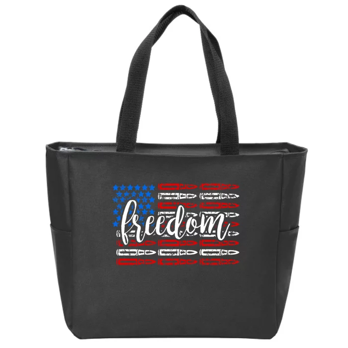 Freedom Bullet USA American Flag Zip Tote Bag