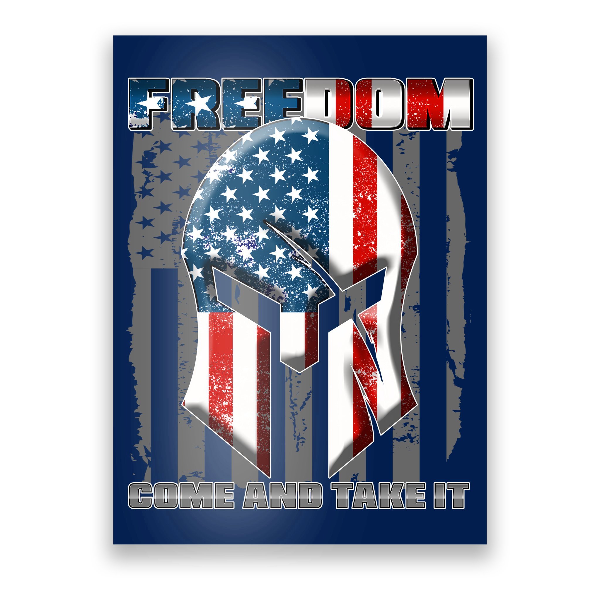 Freedom Come And Take It Gladiator US Flag Poster | TeeShirtPalace