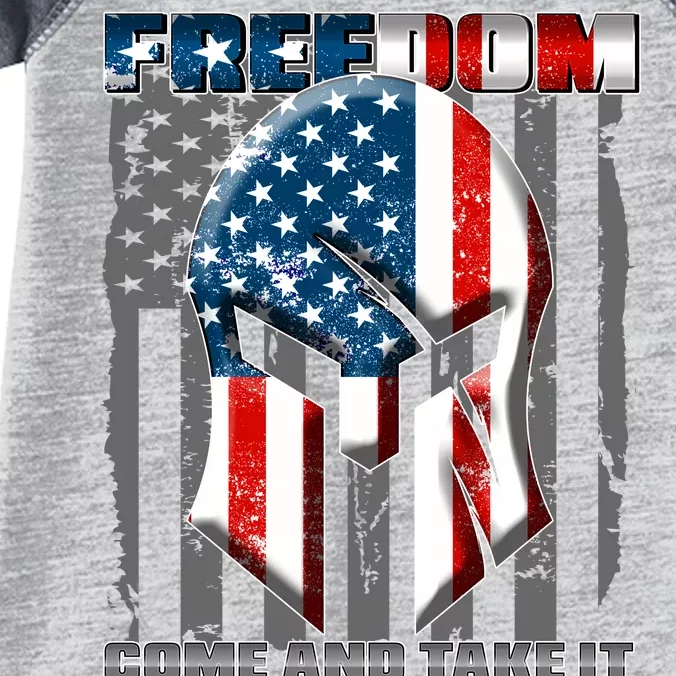 Freedom Come And Take It Gladiator US Flag Infant Baby Jersey Bodysuit