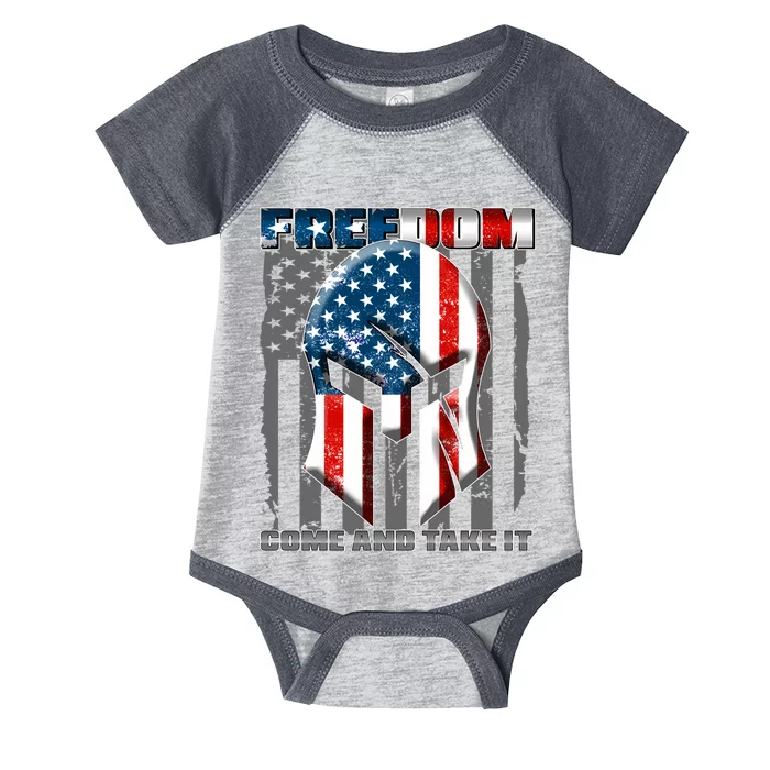 Freedom Come And Take It Gladiator US Flag Infant Baby Jersey Bodysuit