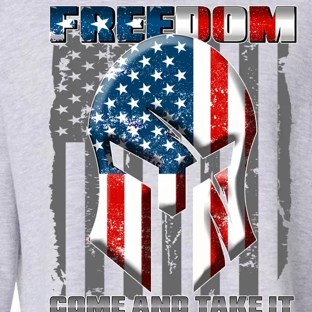 Freedom Come And Take It Gladiator US Flag Cropped Pullover Crew