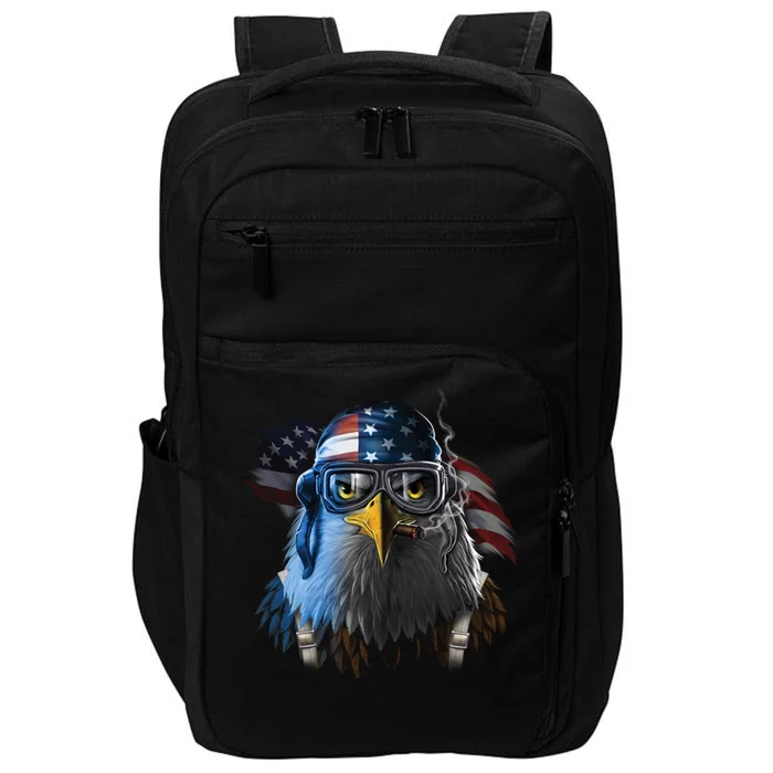 Freedom Fighter Bald American Eagle Impact Tech Backpack