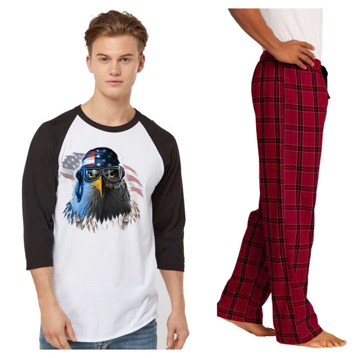 Freedom Fighter Bald American Eagle Raglan Sleeve Pajama Set