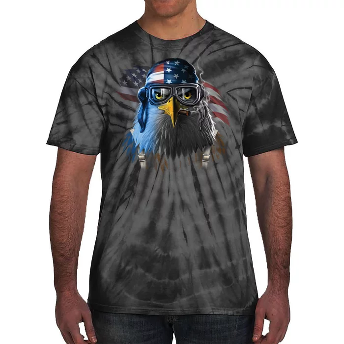 Freedom Fighter Bald American Eagle Tie-Dye T-Shirt