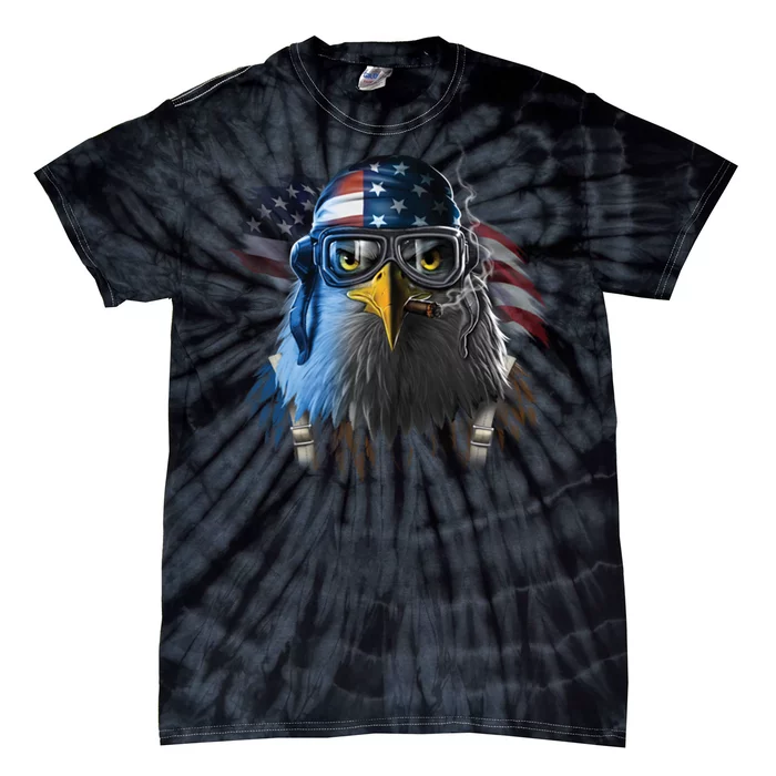 Freedom Fighter Bald American Eagle Tie-Dye T-Shirt