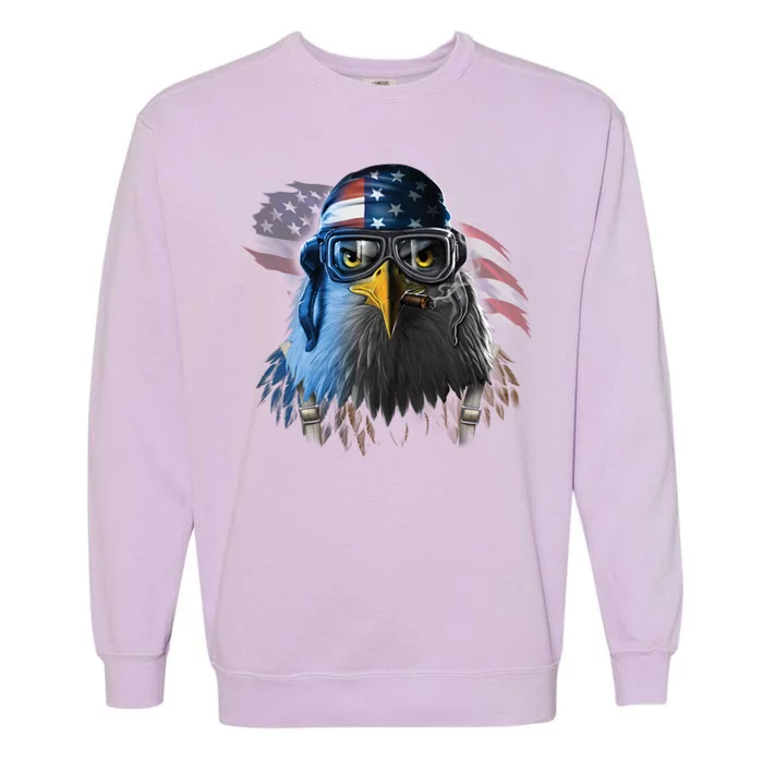 Freedom Fighter Bald American Eagle Garment-Dyed Sweatshirt