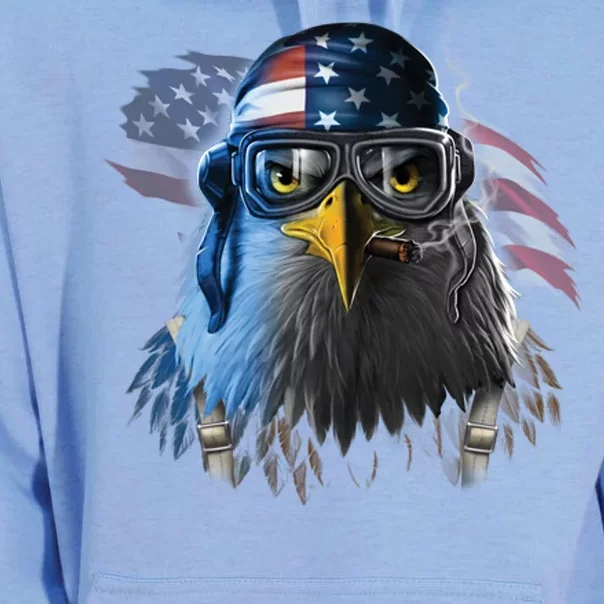 Freedom Fighter Bald American Eagle Unisex Surf Hoodie