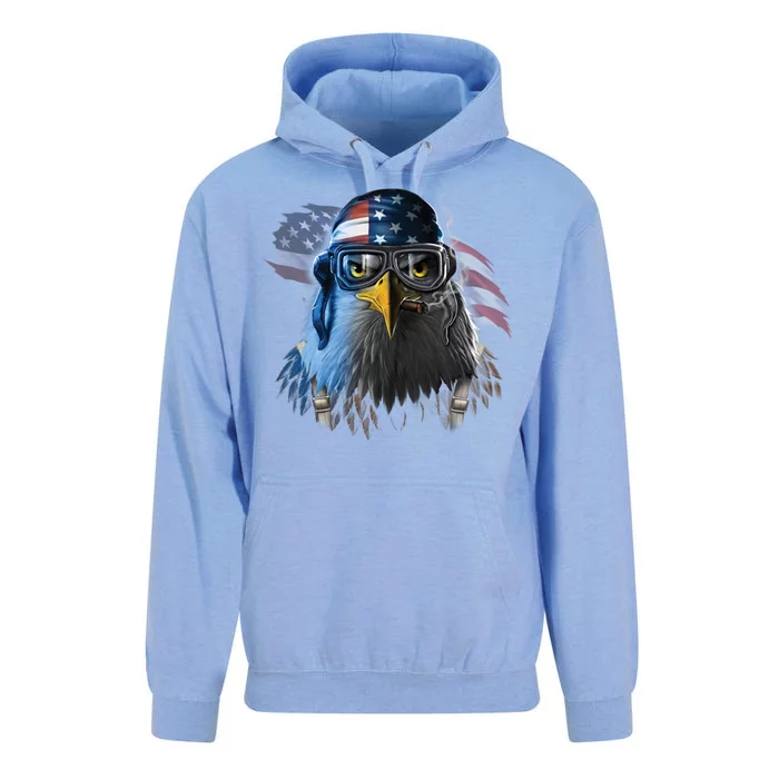 Freedom Fighter Bald American Eagle Unisex Surf Hoodie