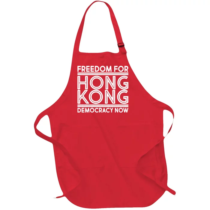 Freedom For Hong Kong Democracy Now Full-Length Apron With Pocket