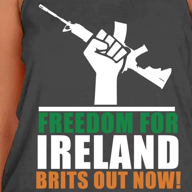 Freedom For Ireland Brits Out Now Women's Knotted Racerback Tank