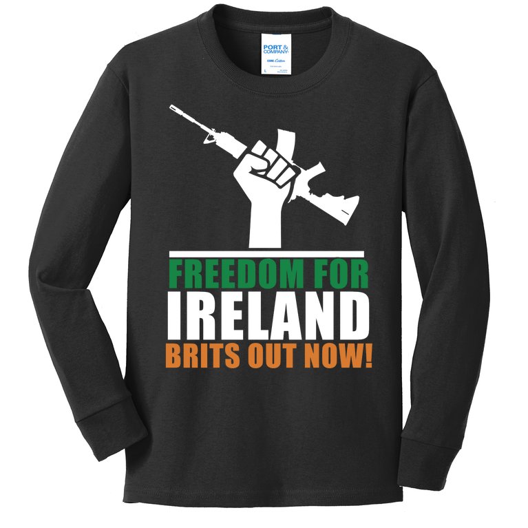 Freedom For Ireland Brits Out Now Kids Long Sleeve Shirt