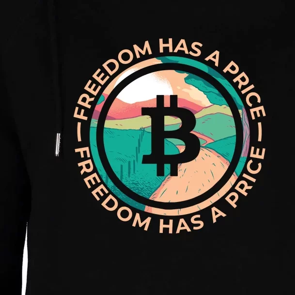 Freedom Has  Price Bitcoin Womens Funnel Neck Pullover Hood