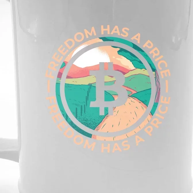 Freedom Has  Price Bitcoin Front & Back Beer Stein