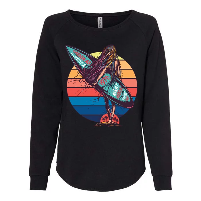 Freedom Is A Lifestyle Surfer Womens California Wash Sweatshirt