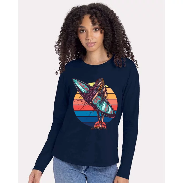 Freedom Is A Lifestyle Surfer Womens Cotton Relaxed Long Sleeve T-Shirt